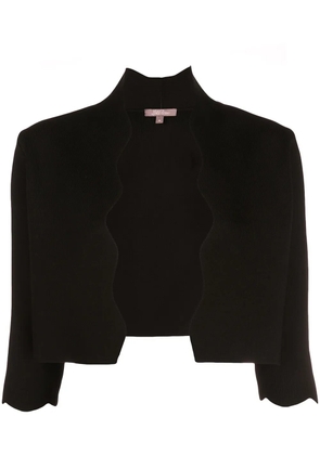 Lela Rose wavy trim cropped jacket - Black