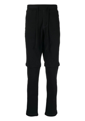 Greg Lauren drawstring cotton track pants - Black