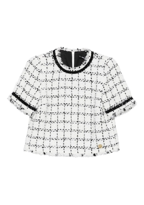 Karl Lagerfeld tweed short-sleeved top - White