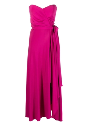 Federica Tosi flared bow-fastening strapless dress - Pink