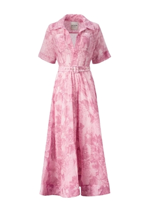 MOOS STUDIO La Rosée floral-print belted dress - PINK