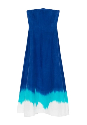 Gabriela Hearst Alessia strapless dip-dye maxi dress - Blue