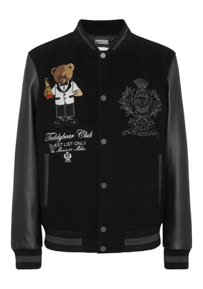 Philipp Plein Teddy Stones embellished teddy bear jacket - Black