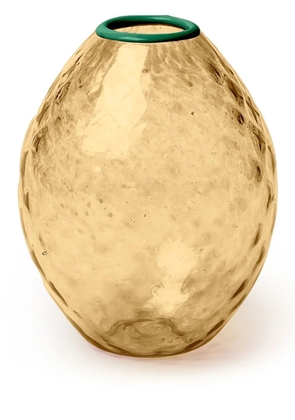 La DoubleJ Big Egg contrast-trim glass vase - Gold