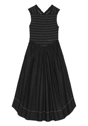 GANNI smocked dress - Black