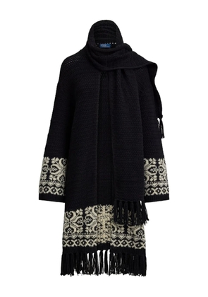 Polo Ralph Lauren fairisle-pattern fringed cardigan - Black