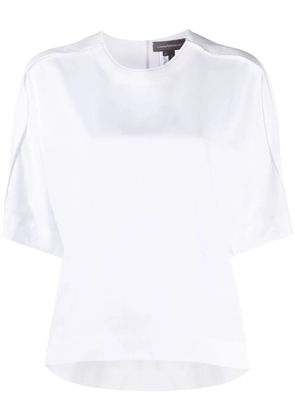 Lorena Antoniazzi pleat-detail short-sleeved blouse - White