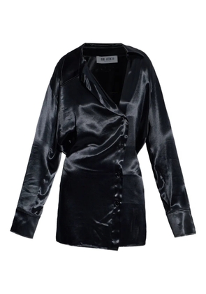 The Attico buttoned collared mini dress - Black