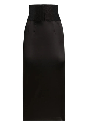 Dolce & Gabbana lace-appliqué midi skirt - Black
