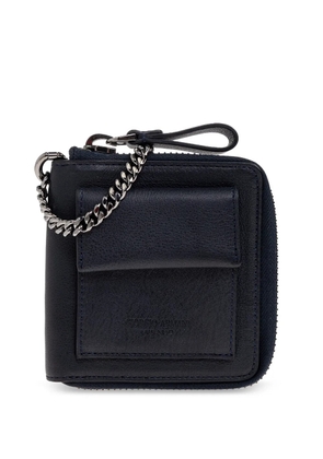 Giorgio Armani chain zip leather wallet - Blue