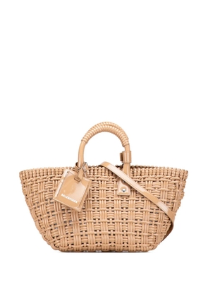 Balenciaga Pre-Owned 2022 Faux Leather Bistro Panier XS satchel - Brown