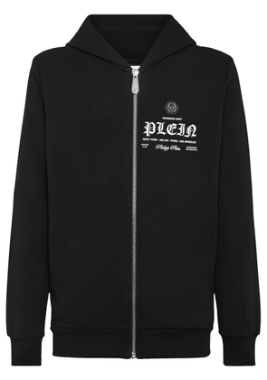 Philipp Plein logo-print zipped hoodie - Black