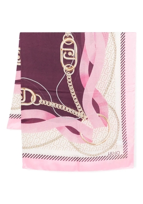 LIU JO chain print scarf - Purple