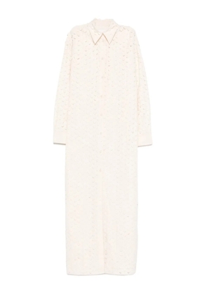 Nanushka button-front perforated dress - Neutrals