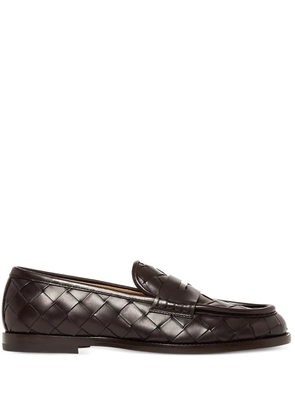 Scarosso woven-leather loafers - Brown