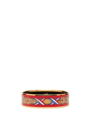 Hermès Pre-Owned 2000-2020 Wide Liberte Egalite Fraternite Enamel Bangle 70 costume bracelet - Gold