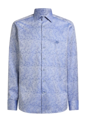 ETRO jacquard paisley motif shirt - Blue