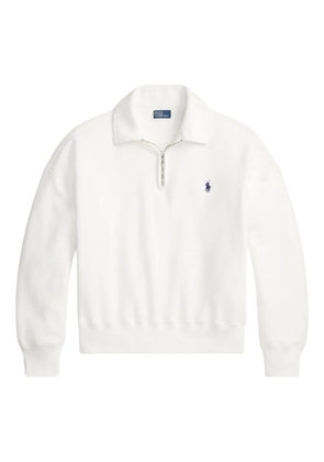 Polo Ralph Lauren zip-collar embroidered sweatshirt - White