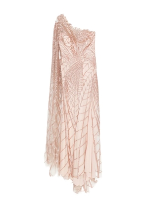 Gemy Maalouf bead-embellished one-shoulder dress - Pink