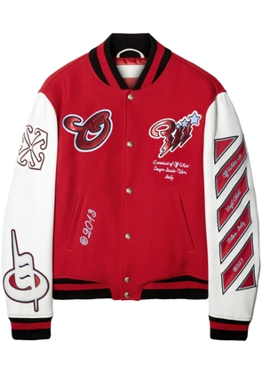 Off-White patchwork bomber jacket - Red