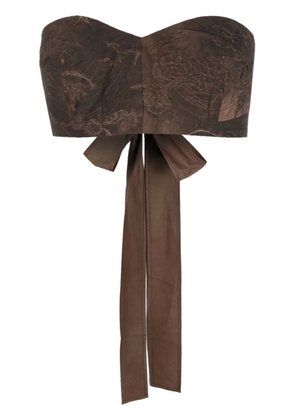 Uma Wang lace-up sleeveless cotton top - Brown