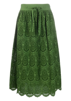 Ulla Johnson Clarabella eyelet-detail skirt - Green