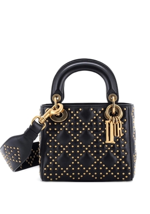 Christian Dior Pre-Owned Supple Lady Dior Bag Cannage Studded Lambskin Mini crossbody bag - Black