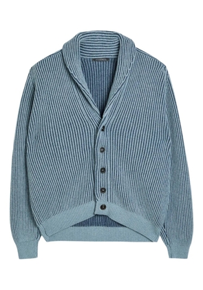 Begg x Co striped button cardigan - Blue