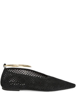 Jil Sander perforated-suede ballerina - Black
