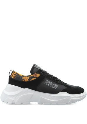 Versace Jeans Couture floral-panelled sneakers - Black