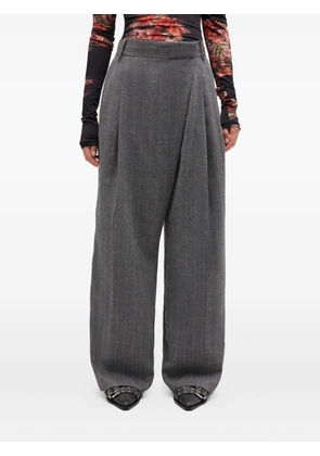 GANNI pinstripe pleated trousers - Grey