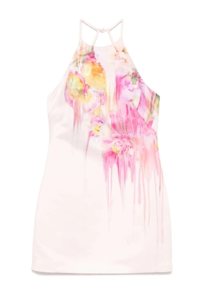 Blumarine flora-print mini dress - Pink