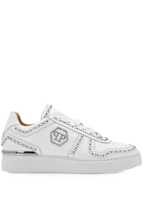 Philipp Plein Lo-Top leather sneakers - White