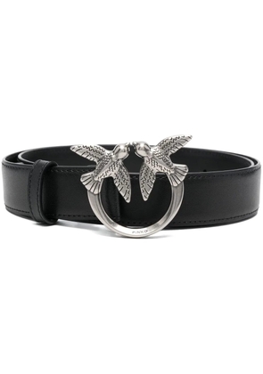 PINKO Love Berry logo-plaque leather belt - Black