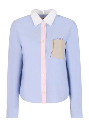 Marni contrast-collar oxford shirt - Blue