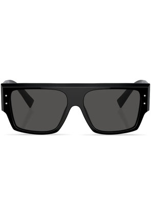 Dolce & Gabbana Eyewear logo-print rectangle-frame sunglasses - Black