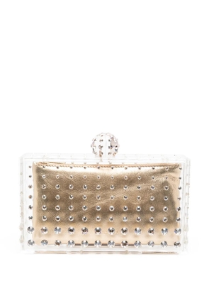 Aquazzura crystal-embellished transparent clutch - Gold