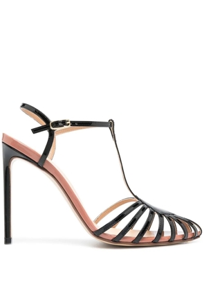 Francesco Russo pointed strap-detail 105mm sandals - Black