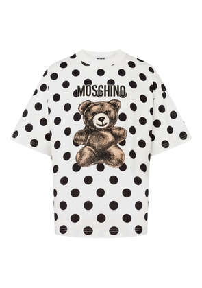 Moschino polka-dot teddy-bear print T-shirt - White
