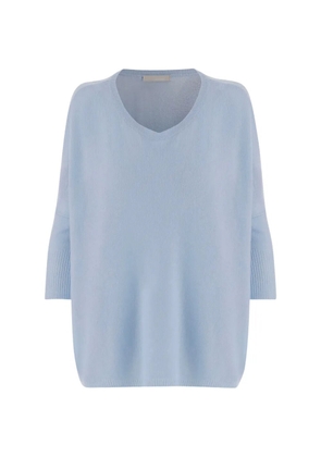 Allude V-neck ribbed sweater - Blue