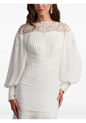 Tadashi Shoji Silverado lace pleated dress - White