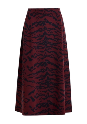 Essentiel Antwerp tiger-print midi skirt - Red