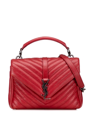 Saint Laurent Pre-Owned 2016 Medium Chevron Sheepskin Monogram College satchel - Red