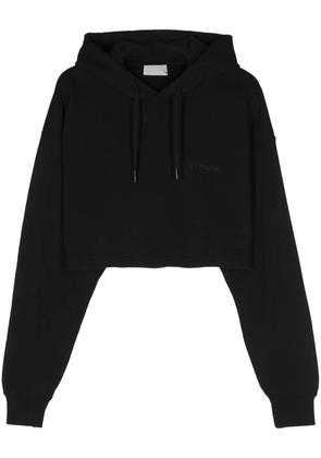 VTMNTS logo-embroidered crop hoodie - Black