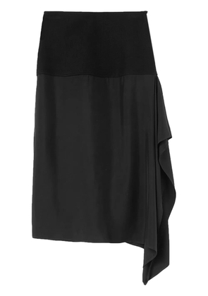 Jil Sander wool draped midi skirt - Black