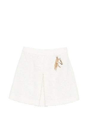 Emporio Armani logo-plaque mini skirt - Neutrals