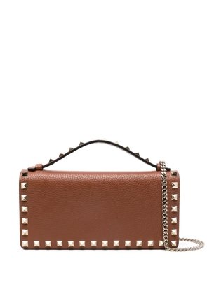 Valentino Garavani stud-embellished top-handle mini bag - Brown