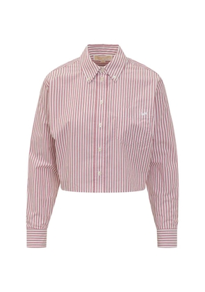 Michael Michael Kors striped cropped oxford shirt - Red
