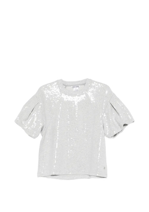 DKNY sequins puff-sleeves T-shirt - Grey