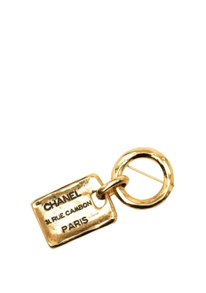 CHANEL Pre-Owned 20th Century Gold Plated Rue Cambon Tag Brooch costume brooch